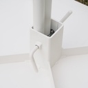 Square cafeteria table 'Aequus' by Pierre-Emmanuel Vandeputte - White (with various coloured corners)