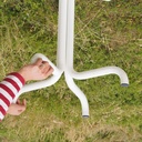 Square cafeteria table 'Aequus' by Pierre-Emmanuel Vandeputte - White (with various coloured corners)
