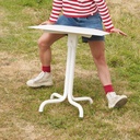 Square cafeteria table 'Aequus' by Pierre-Emmanuel Vandeputte - White (with various coloured corners)
