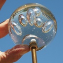 Glass cabinet knob with rosette by Emery&Cie (⌀ 4,5 cm) -  various colors