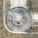 Coffee table in chromed steel with smoked glass tabletop and rotating tablets