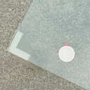 Coffee table in chromed steel with smoked glass tabletop and rotating tablets