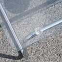 Coffee table in chromed tubular steel with clear glass tabletop