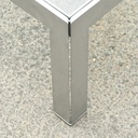 Coffee table 'Progetto' in brushed steel with clear glass tabletop by Monica Armani for B&B Italia