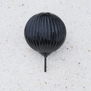Glass knob 'Black shiny' by Emery&Cie - Sphere (⌀ 9 cm)