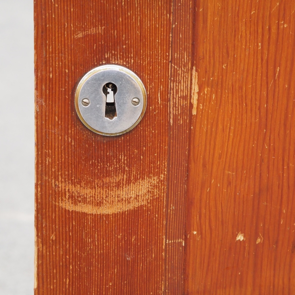 Door in varnished solid wood with flemish glass panels (H. 212,5 x W. 73,5 cm) - Left
