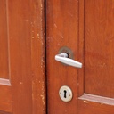 Door in varnished solid pine with textured glass panels (H. 216,5 x W. 82,8 cm) - Right