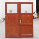 Door in varnished solid pine with textured glass panels (H. 216,5 x W. 82,8 cm) - Right