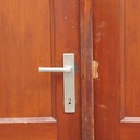 Door in varnished solid pine with textured glass panels (H. 216,5 x W. 82,8 cm) - Right