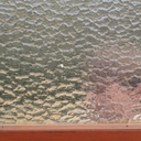 Door in varnished solid pine with textured glass panels (H. 216,5 x W. 82,8 cm) - Right