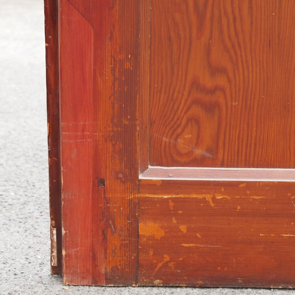 Door in varnished solid pine with textured glass panels (H. 216,5 x W. 82,8 cm) - Right