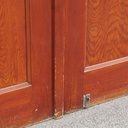 Double door in varnished solid pine with flemish glass panels (H. 250 x W. 123 cm) -
