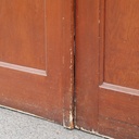 Double door in varnished solid pine with flemish glass panels (H. 250 x W. 123 cm) -