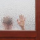Double door in varnished solid pine with flemish glass panels (H. 230 x W. 181,2 cm) -