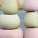 Upholstered round ottoman (various colors/finishes)