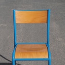 School chair in plywood and steel tube legs