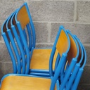 School chair in plywood and steel tube legs