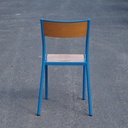 School chair in beech plywood and black lacquered steel