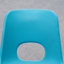 Stackable chair in varnished beech plywood and powder coated steel