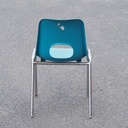 Stackable chair in varnished beech plywood and powder coated steel