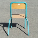School chair in plywood and steel tube legs