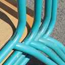School chair in plywood and steel tube legs