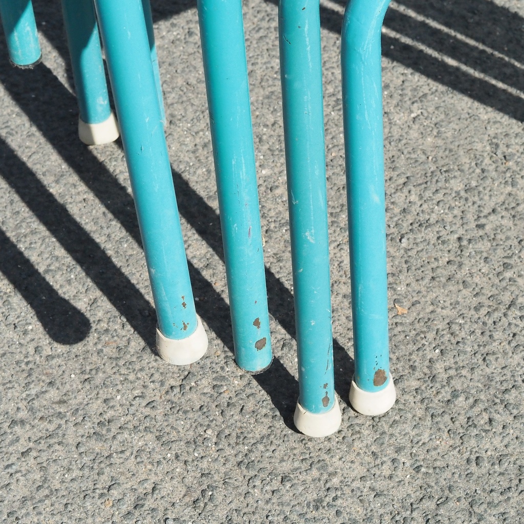 School chair in plywood and steel tube legs