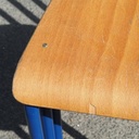 School chair in beech plywood and black lacquered steel