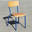 School chair in beech plywood and black lacquered steel