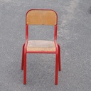 School chair in plywood and steel tube legs