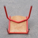 School chair in plywood and steel tube legs