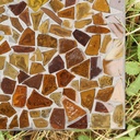 Handmade iridescent glass & ceramic mosaic tile by Emery&Cie (30 x 30 cm) - Amber