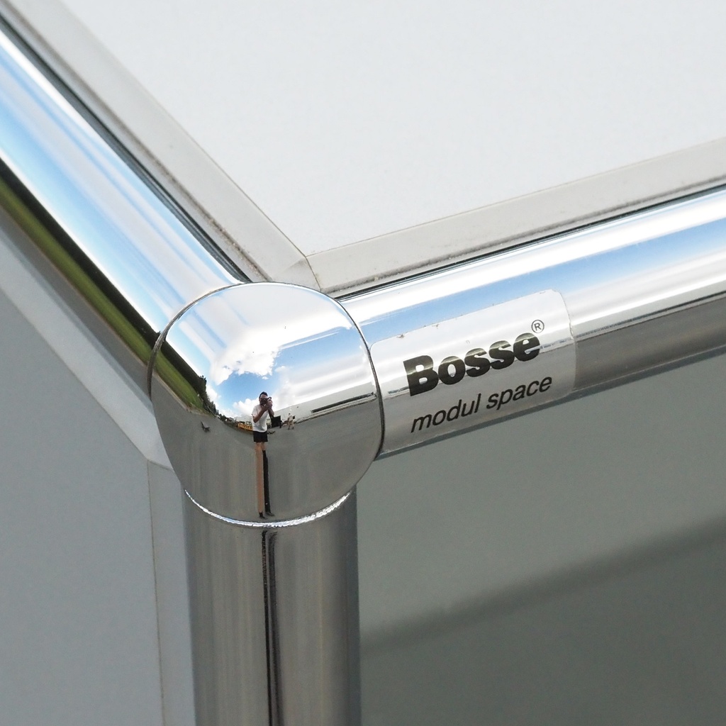 Drawer unit with key in grey lacquered steel by Bosse