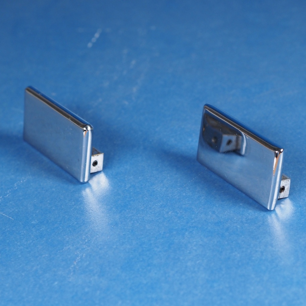 Set of 2 mirror fasteners in chrome brass by Jules Wabbes from the Générale de Banque