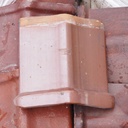Reclaimed wall coping tile in glazed clay (double slant or corner) - Only available in our physical shop