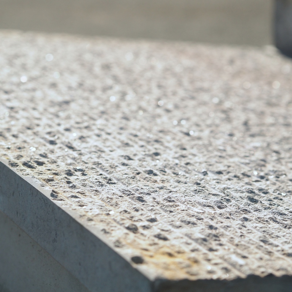 Blue limestone slabs with integral upstand