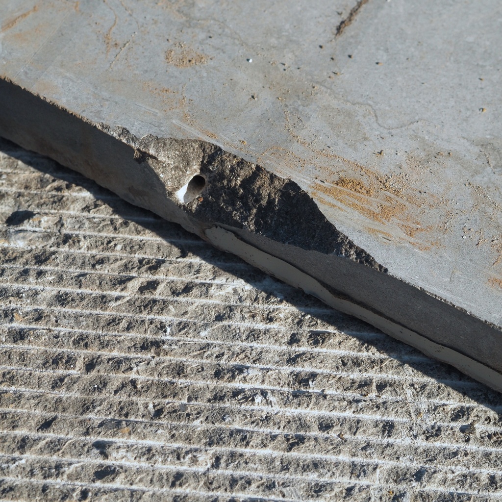 Blue limestone slabs