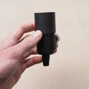 Black bakelite E27 socket with lamp switch