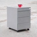 Drawer unit by Gispen in white lacquered steel