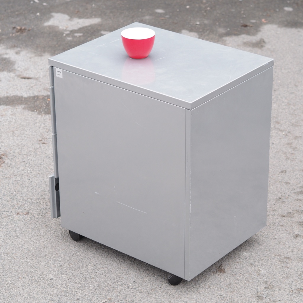Drawer unit with key in grey lacquered steel by Bosse