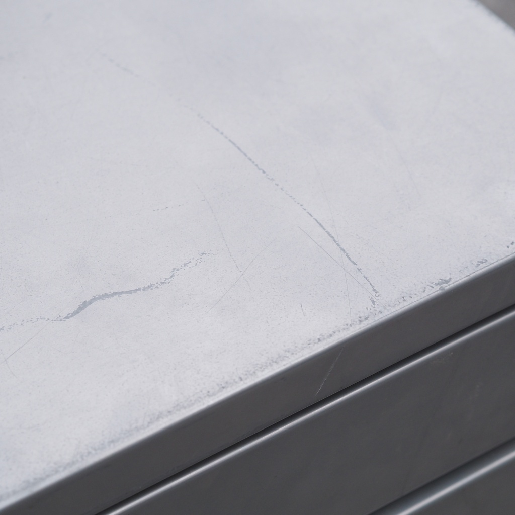 Drawer unit with key in grey lacquered steel by Bosse