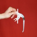 Curved window handle in aluminium