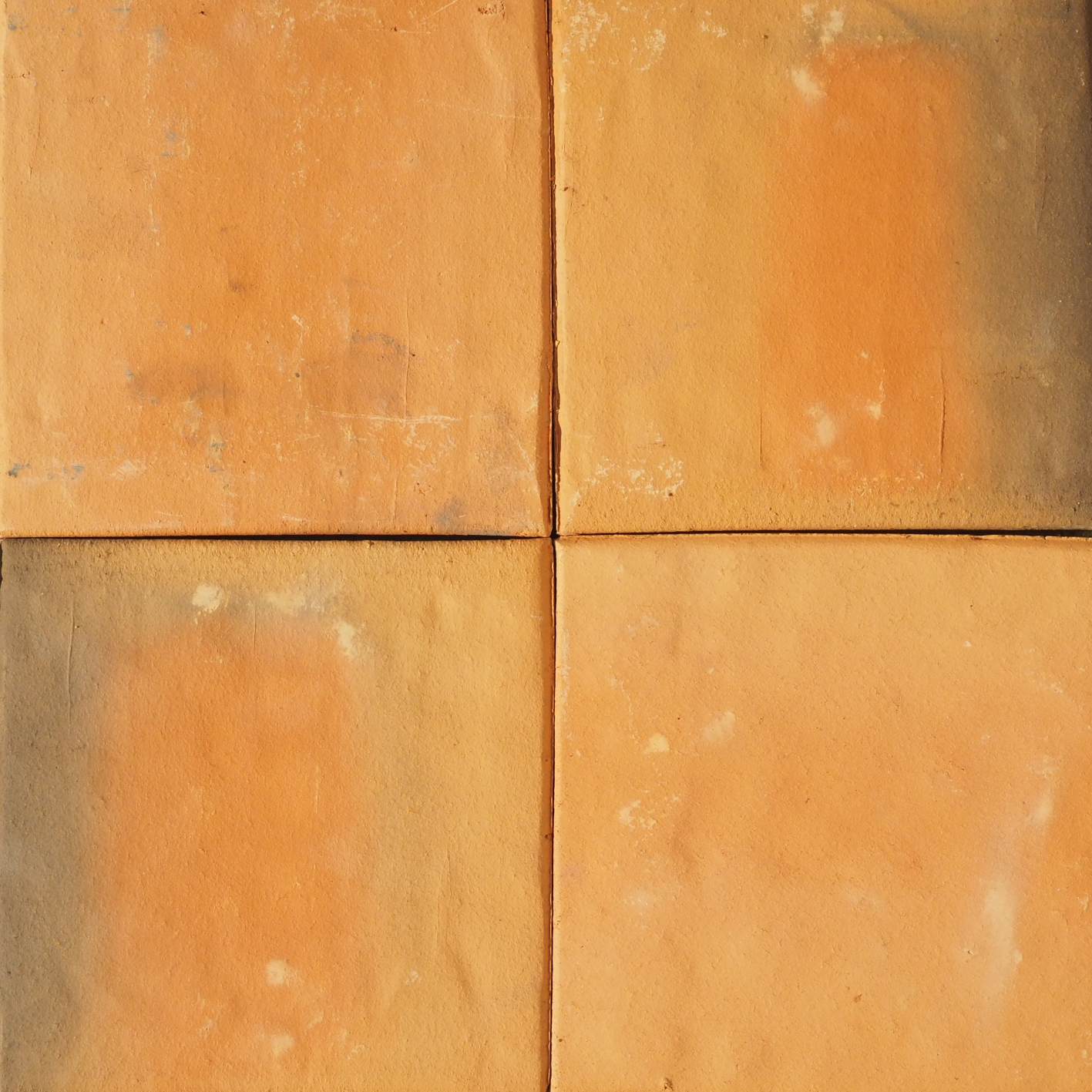 Artisanal terracotta tiles ‘Porquerolles’ (19 x 19 cm) ca. 1980