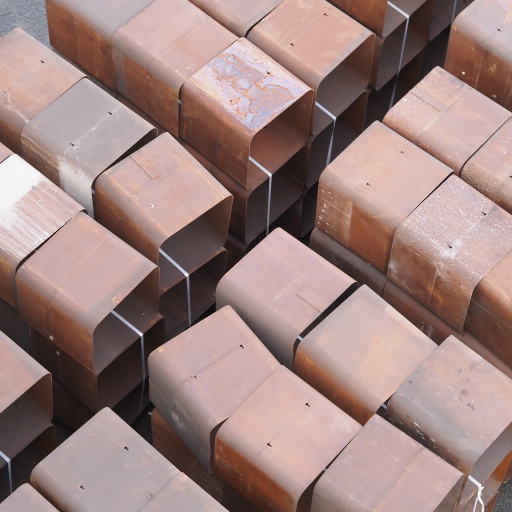 Ceiling modules in corten steel from CCN building (ca. 1974)