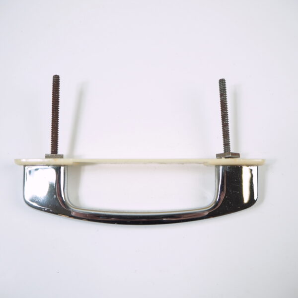 Chromed and &quot;ivory&quot; cabinet handle