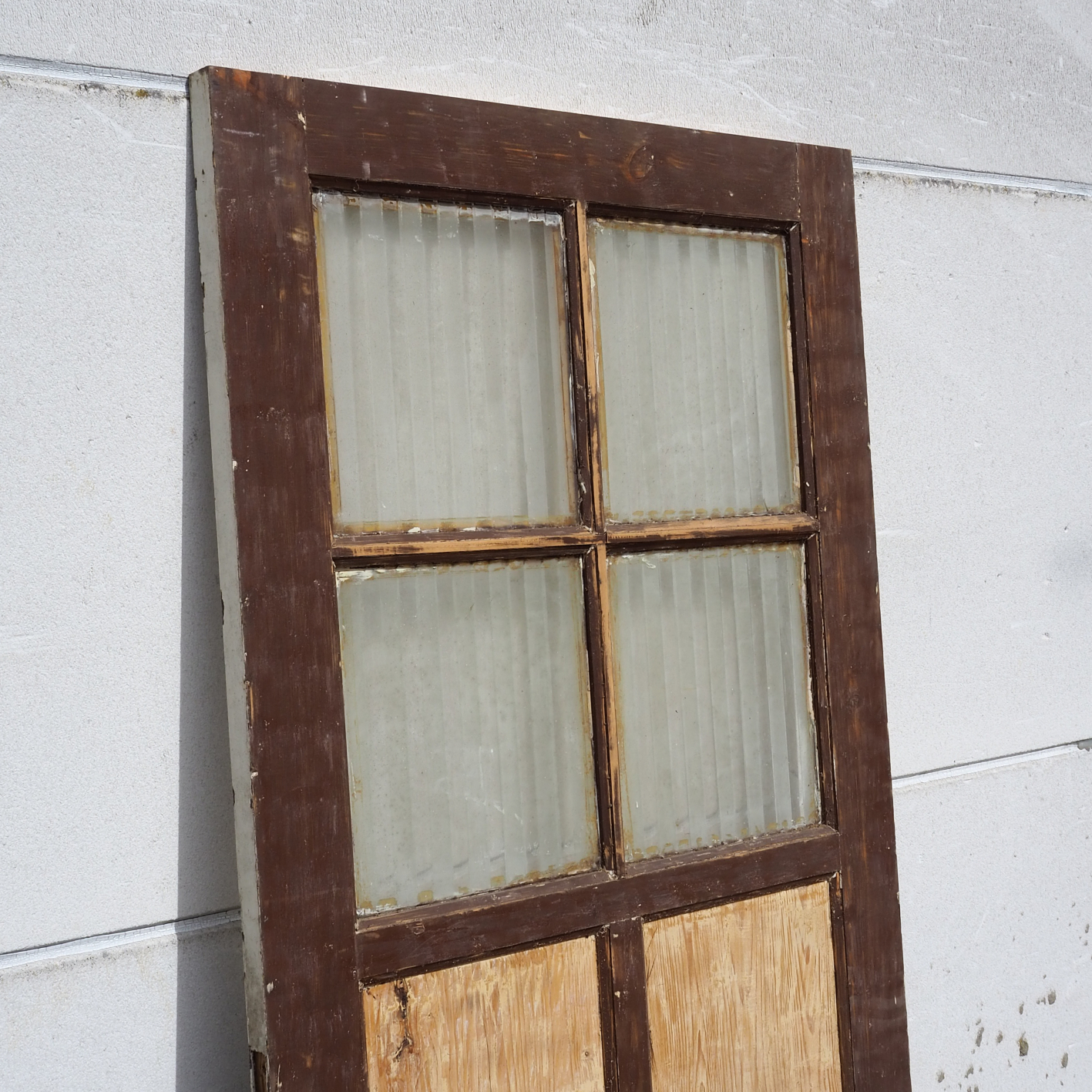 Wooden door with glass panels (H. 201.5 x W. 81 cm) – Left/Right