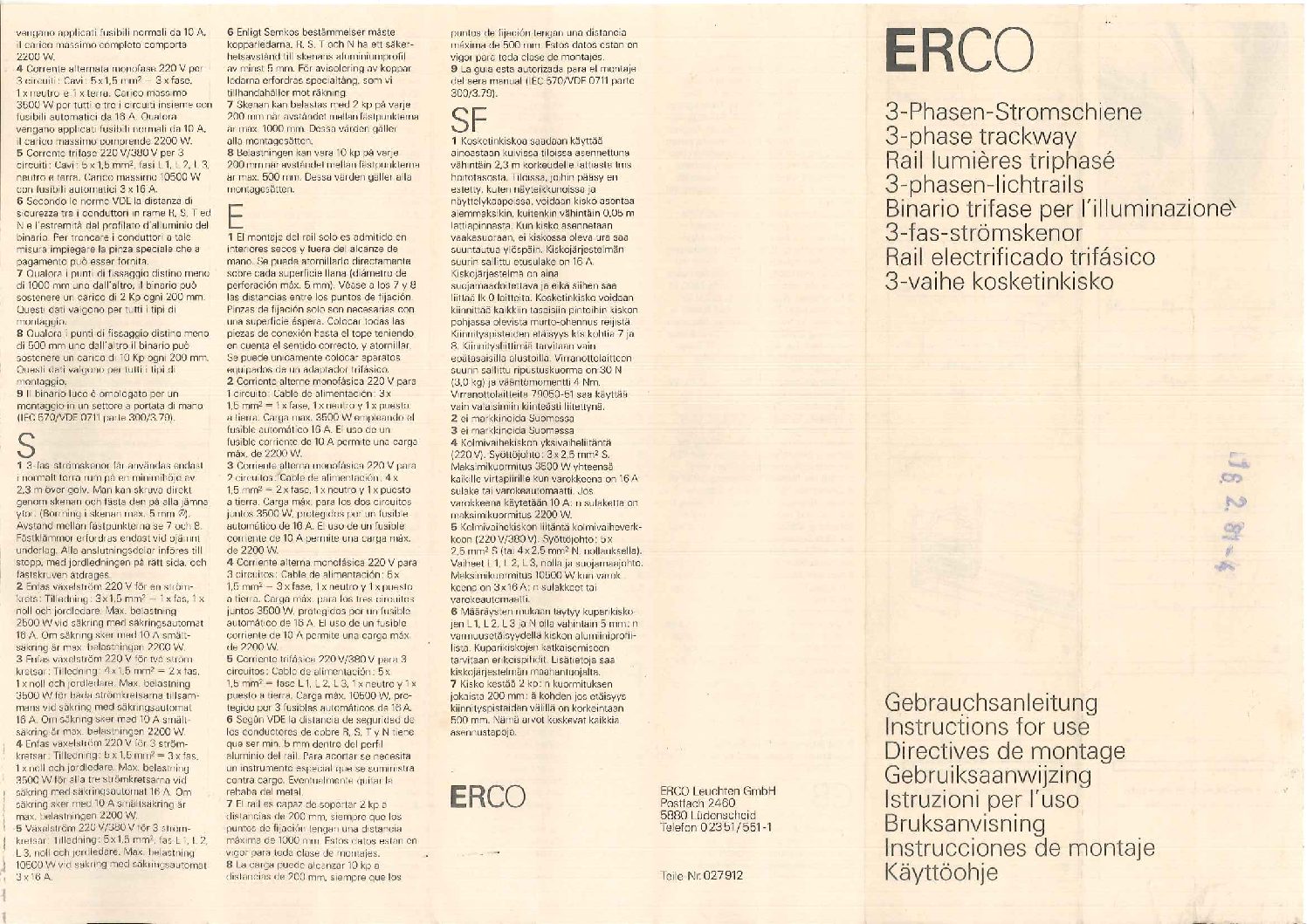 ERCO tracks for lighting (new)