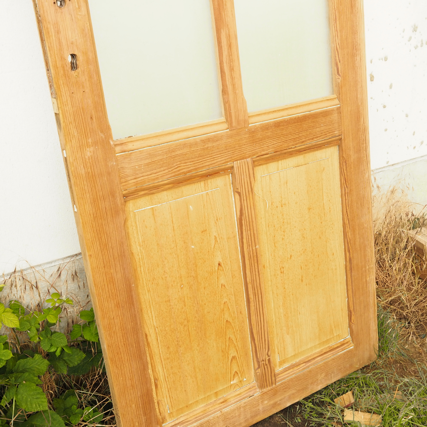 Door in pine wood with glass panels - Left/Right