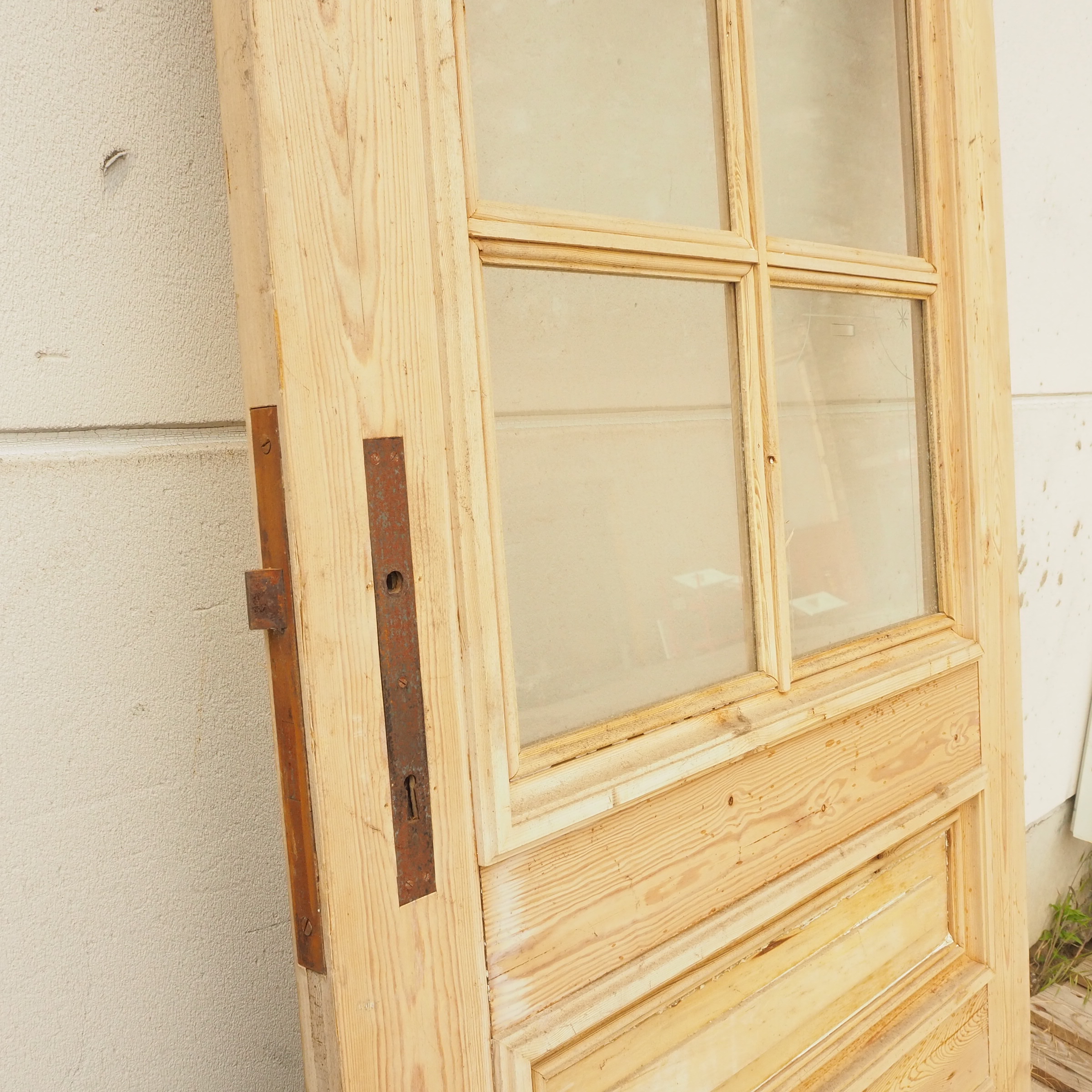 Wooden door with glass panels (W. 89 x H. 221,5 cm) - Right