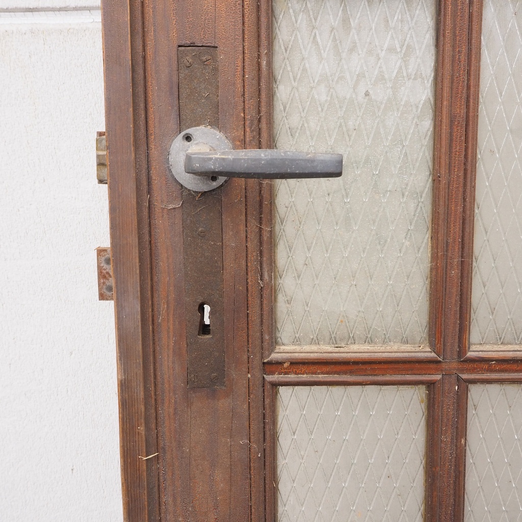 Door in painted wood with patterned glass panels (W. 83,5 x H. 224,4 cm) - Right